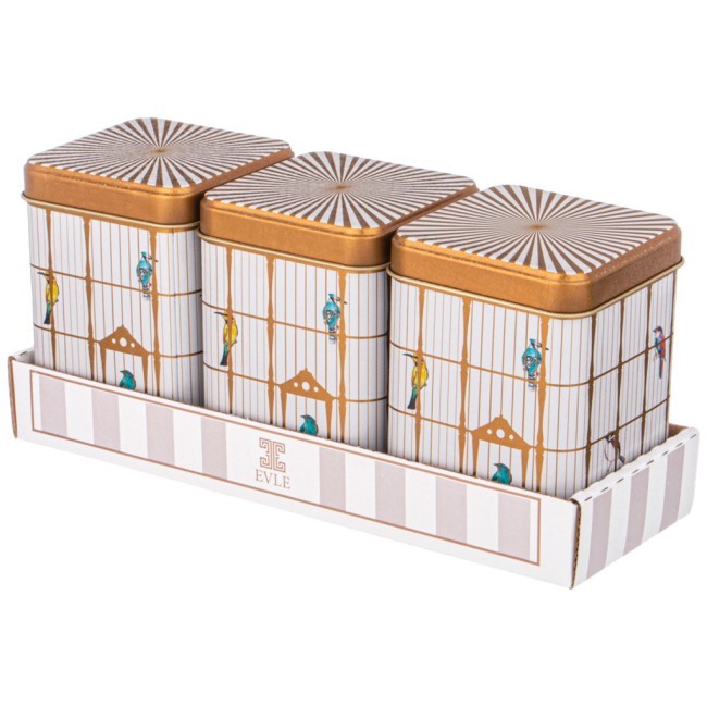 Набор емкостей для хранения "paradise bird" из 3-х штук, 7,5х7,5х10,2 см, 0,5л Agness (949-044) Набор емкостей для хранения "paradise bird" из 3-х штук, 7,5х7,5х10,2 см, 0,5л Agness (949-044)