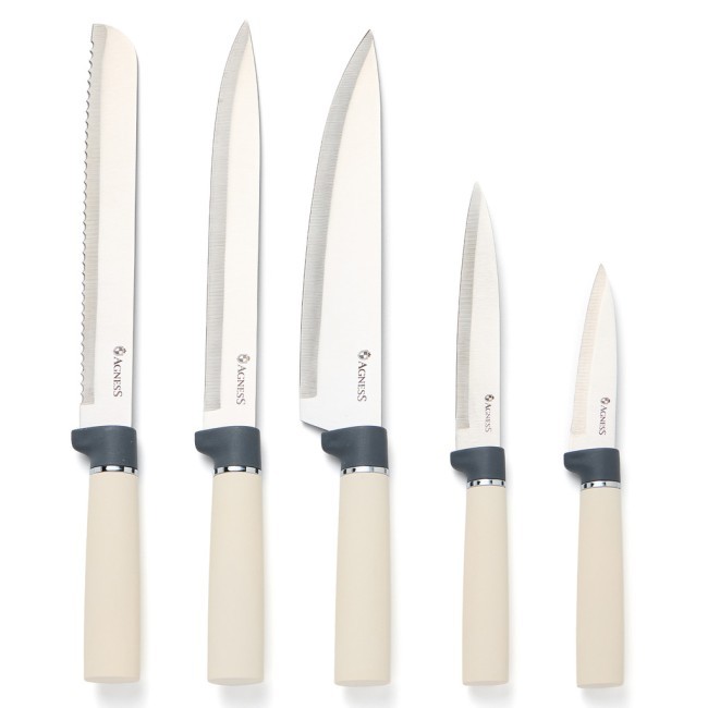 Набор agness из 10пр: 5 ножей, 4 доски и подставка, серия "family farm" Agness (671-223)