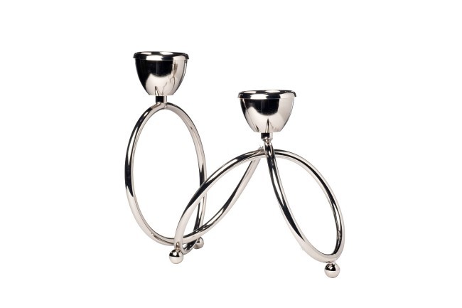 Подсвечник металлич., хром 25*13*23см (TT-00006591)