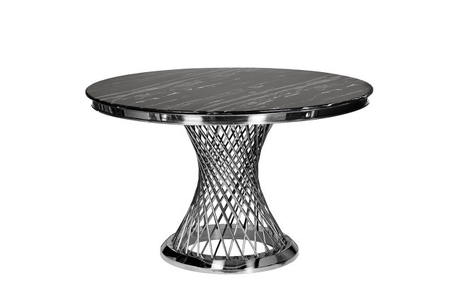 Стол обед иск.мрам Nero Alicanto/хром d120*75 (TT-00014978)