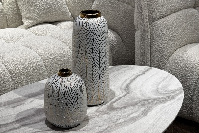 Ваза керамическая с золотым принтом  d15*35см (TT-00005904)