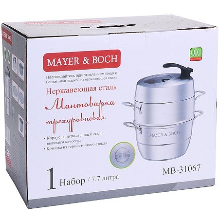 Мантоварка 3х-ярус.28см,7,7л. Mayer&Boch (31067) Мантоварка 3х-ярус.28см,7,7л. Mayer&Boch (31067)