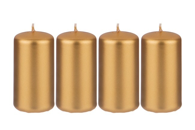Набор свечей из 4 штук d4*7 см золотой металлик (TT-00013613)