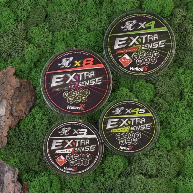 Шнур плетеный Helios Extrasense X3 PE 0.6/10LB 0,14мм 92м Red HS-ES-X3-0.6/10LB (76083)