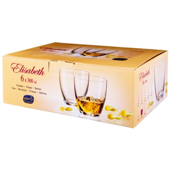 Набор стаканов из 6 шт. "kate optic" 300 мл. высота=9 см Bohemia Crystal (674-672)