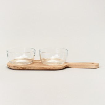 Менажница 2-х секционная на деревянной подставке 350 мл Lefard (172-166) Менажница 2-х секционная на деревянной подставке 350 мл Lefard (172-166)