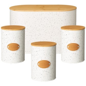 Набор agness 2 в 1  хлебница 10 л 34*18*20 см, банка для сыпучих 1,1 л 11*14 см 3 шт Agness (790-350)