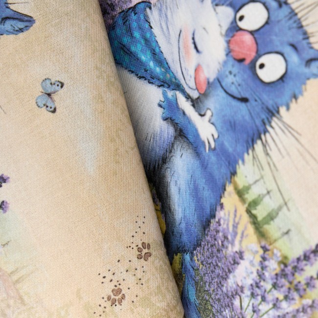 Набор полотенец из 2х шт "синие коты. лаванда",40х70см, 100% хлопок,твил, беж Lefard (850-718-61)