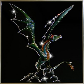 Картина Крылатый дракон с кристаллами Swarovski (1189)