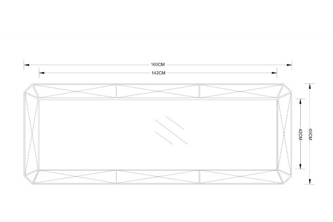 Зеркало с фактурной зеркальной отделкой 60*160см (TT-00012065)