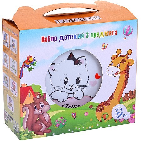 Набор детский 3 пр."Котёнок" LR (х12) " (30549)
