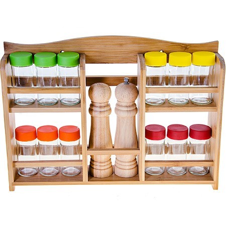 Набор баночек для приправ,специй и сыпучих продуктов 15пр (24 специи внутри) БАМБУК МВ (23259) Набор баночек для приправ,специй и сыпучих продуктов 15пр (24 специи внутри) БАМБУК МВ (23259)