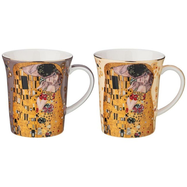 Набор кружек lefard "поцелуй" (г. климт) 2 шт. 420 мл, кремовая, серая Lefard (104-668)