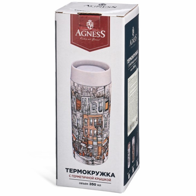 Термокружка город 350 мл, колба нерж.сталь 18/10 Agness (798-113) Термокружка город 350 мл, колба нерж.сталь 18/10 Agness (798-113)
