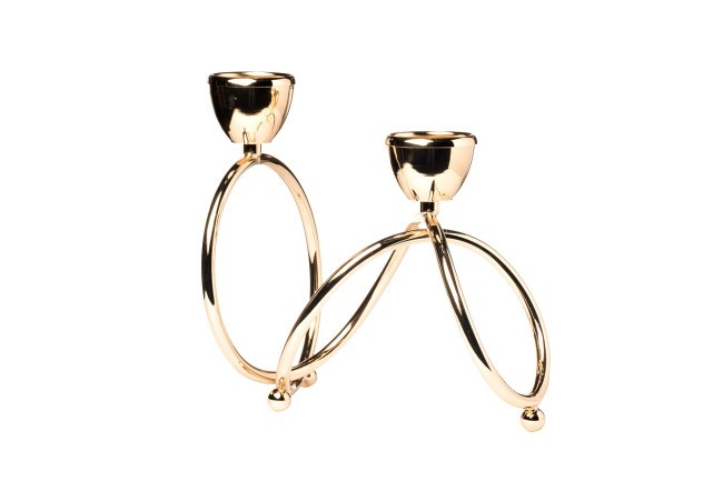 Подсвечник металлич., золотой 25*13*23см (TT-00006592)