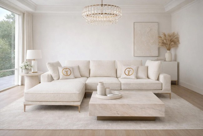 Стол журнальный АГАТ (AGATE) светлый керамический 120*80*29см (TT-00016026)