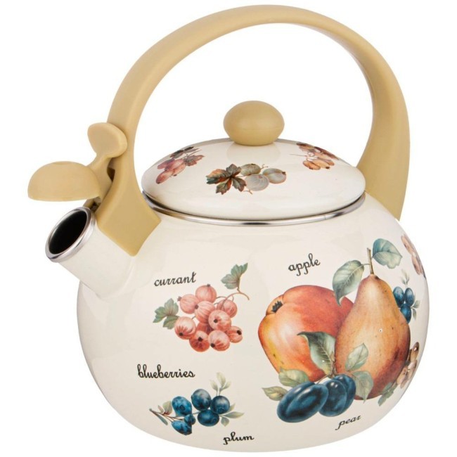 Чайник agness эмалированный со свистком, серия "фрукты" 2,2л, индукционное дно Agness (934-429)