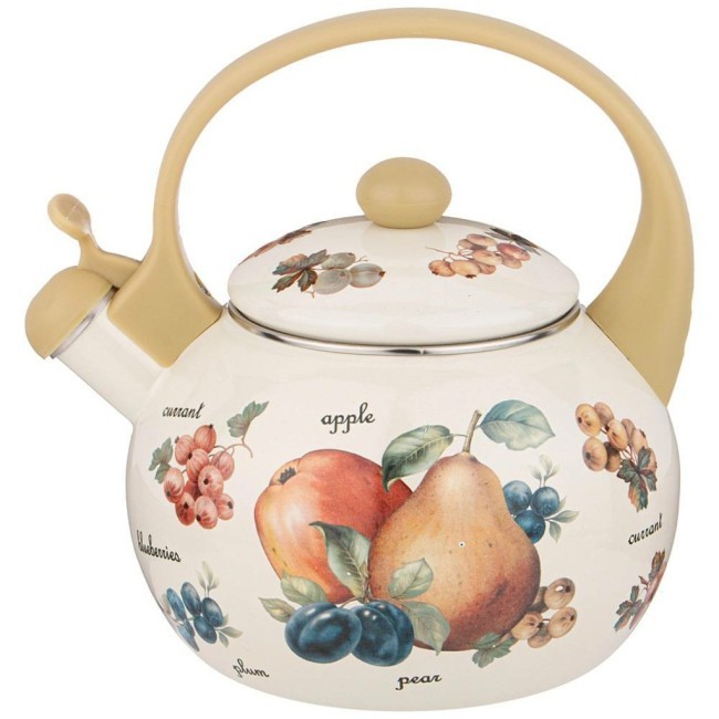Чайник agness эмалированный со свистком, серия "фрукты" 2,2л, индукционное дно Agness (934-429)