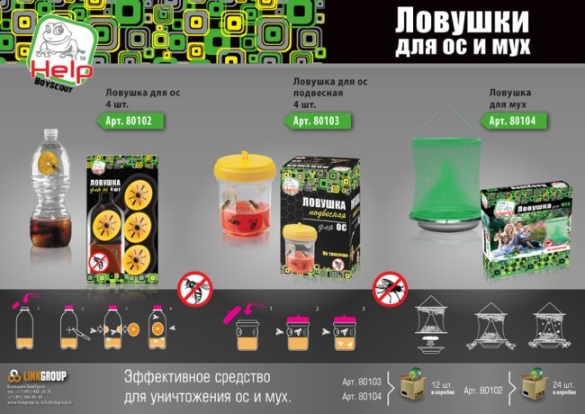 Ловушка насадка на бутылку Help для ос 4 шт 80102 (62899)