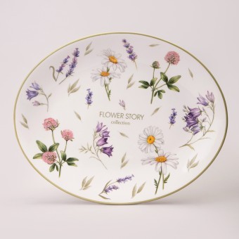 Блюдо овальное agness "flower story" 31,5*25,5*3 см Agness (358-2170)