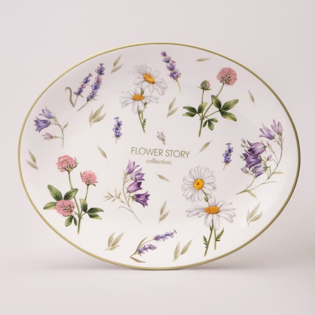 Блюдо овальное agness "flower story" 31,5*25,5*3 см Agness (358-2170)
