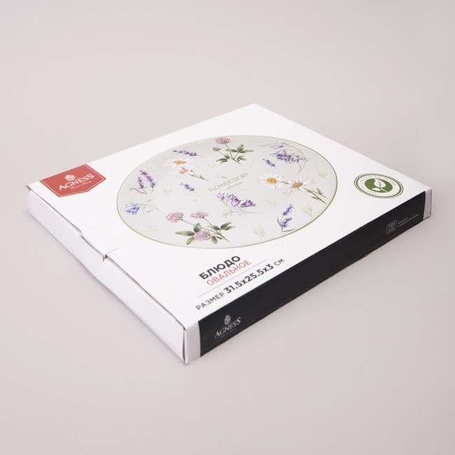 Блюдо овальное agness "flower story" 31,5*25,5*3 см Agness (358-2170)