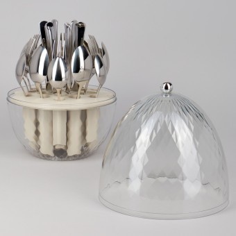 Набор столовых приборов на вращающейся подставке, 24пр., сталь 18/10 Agness (922-022)