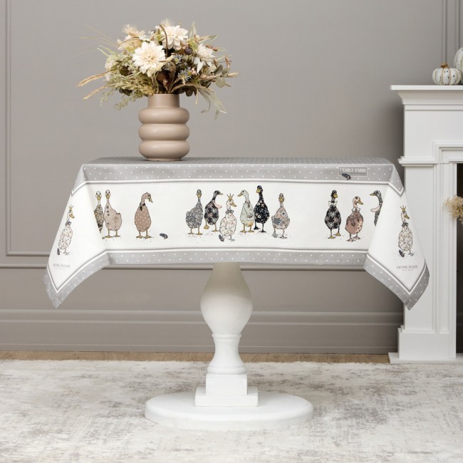 Скатерть "family farm" 110х140см , 100% хлопок серый, твил, пропитка Lefard (850-750-20) Скатерть "family farm" 110х140см , 100% хлопок серый, твил, пропитка Lefard (850-750-20)