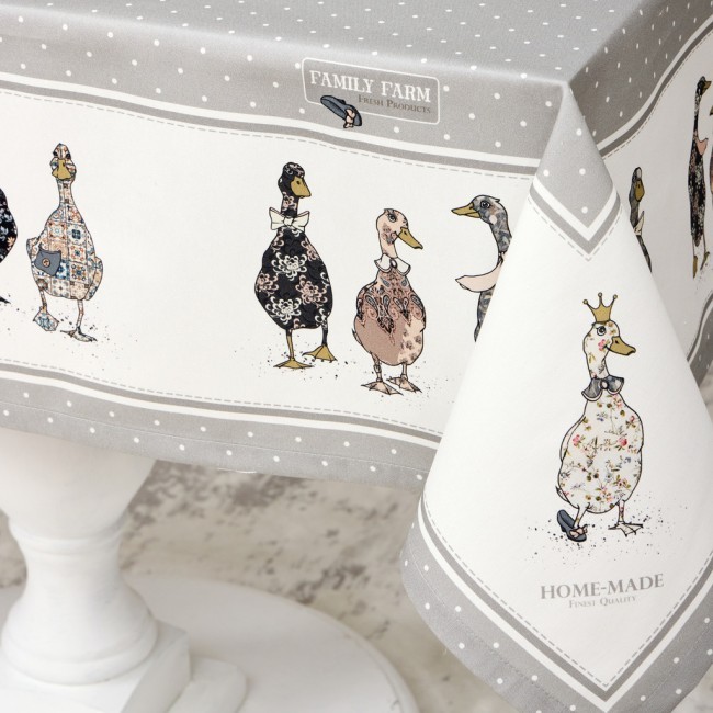 Скатерть "family farm" 110х140см , 100% хлопок серый, твил, пропитка Lefard (850-750-20) Скатерть "family farm" 110х140см , 100% хлопок серый, твил, пропитка Lefard (850-750-20)