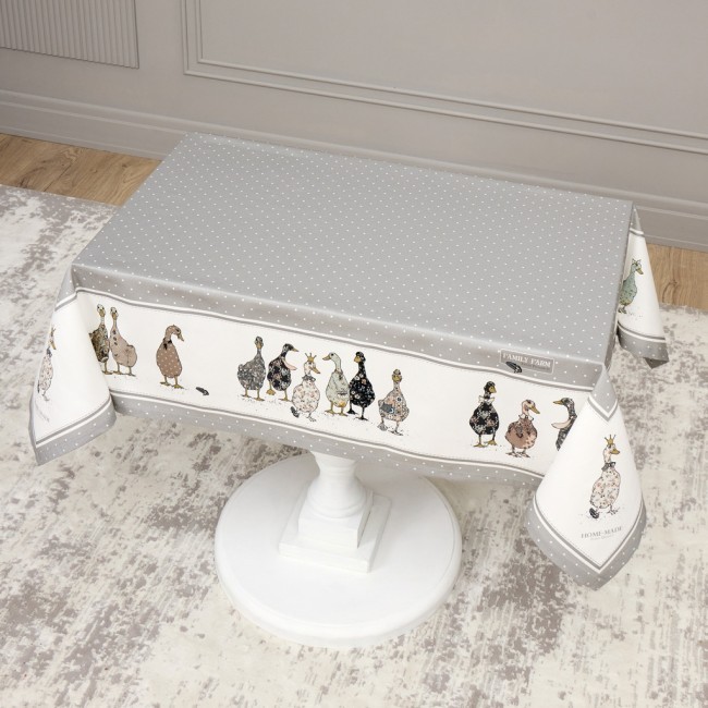 Скатерть "family farm" 110х140см , 100% хлопок серый, твил, пропитка Lefard (850-750-20) Скатерть "family farm" 110х140см , 100% хлопок серый, твил, пропитка Lefard (850-750-20)