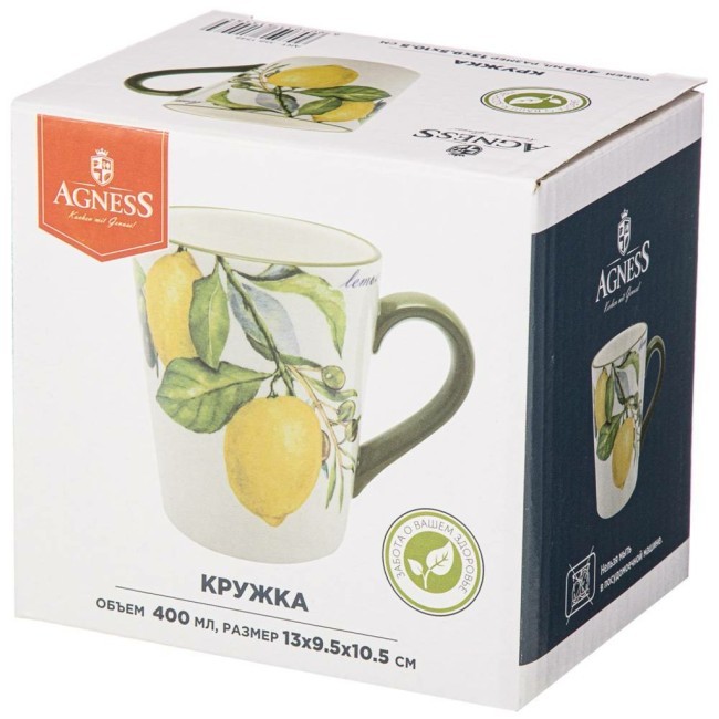 Кружка agness "лемон три" 400 мл Agness (358-1548)