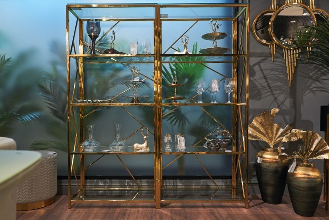 Стеллаж стекло прозр/золото 80*35*180см (TT-00002839) Стеллаж стекло прозр/золото 80*35*180см (TT-00002839)