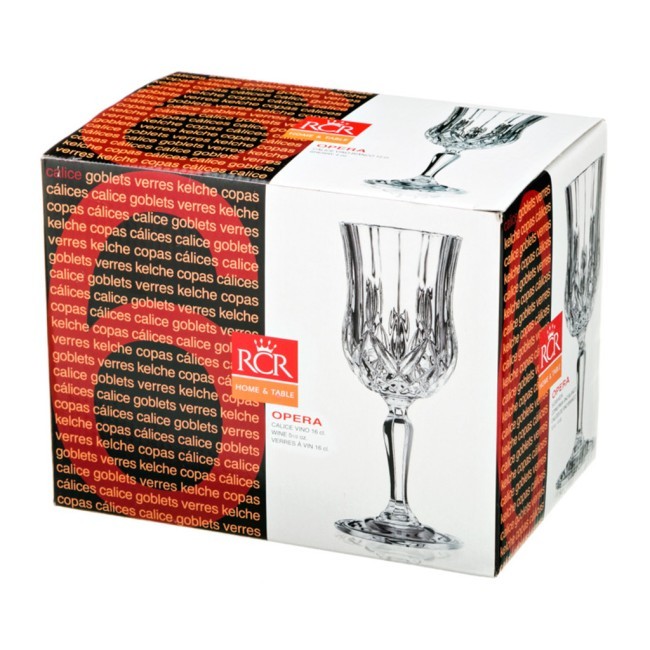 Набор бокалов для вина из 6 шт. "опера" 160 мл. высота=17 см. RCR (305-082)