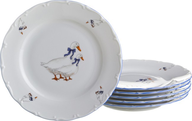 Набор тарелок из 6 шт. "гуси" диаметр=21 см. M.Z. (655-039)