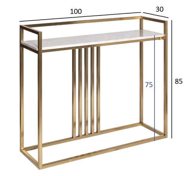 Консоль Misty Nuova иск.мрам/мат.зол 100*30*85см (TT-00008823)