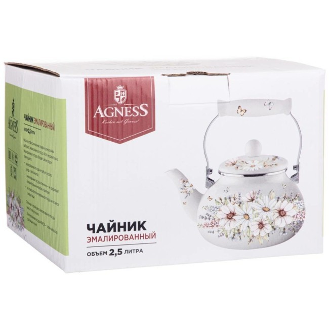 Чайник agness  эмалированный, серия "дворцовый парк" 2,5 л Agness (934-431) Чайник agness  эмалированный, серия "дворцовый парк" 2,5 л Agness (934-431)