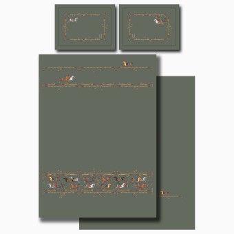Кпб 1,5 спальный, "passage" зеленый, сатин, хлопок 100%, подод.150х210-1шт,пр.180х220-1шт,нав.50х70- Lefard (989-003-01)