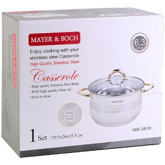 Кастрюля 6,5л ст/кр 7-ми слойное дно МВ (24038)