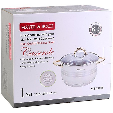 Кастрюля 6,5л ст/кр 7-ми слойное дно МВ (24038)