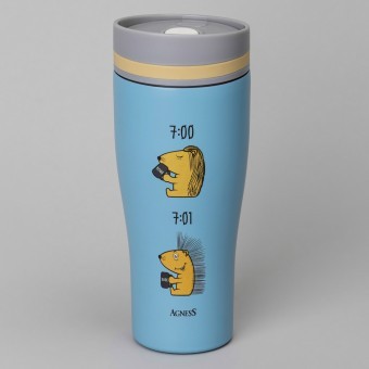 Термокружка agness "ёж" 360мл, колба нерж.сталь 18/10 Agness (709-117)