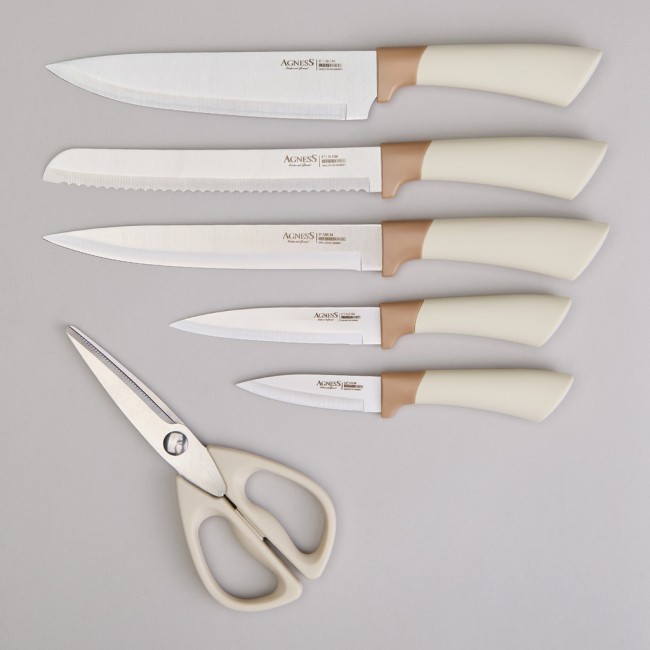 Набор ножей agness на пластиковой подставке, 7 предметов Agness (911-779) Набор ножей agness на пластиковой подставке, 7 предметов Agness (911-779)