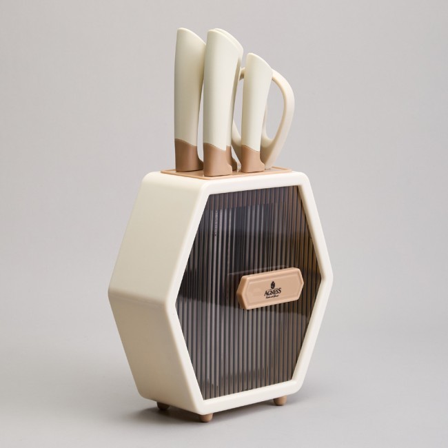 Набор ножей agness на пластиковой подставке, 7 предметов Agness (911-779) Набор ножей agness на пластиковой подставке, 7 предметов Agness (911-779)