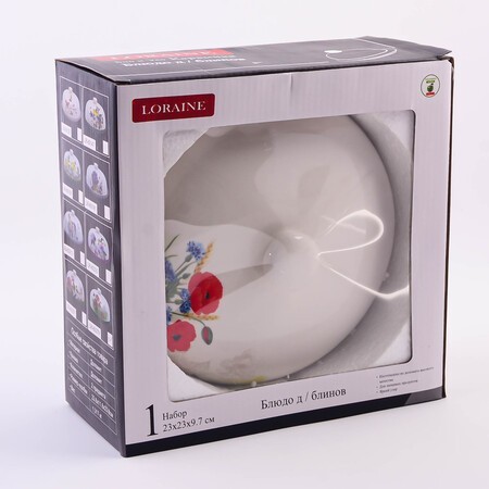 Блюдо д/блинов 23,8х11см Цветущие Маки LR (60279)