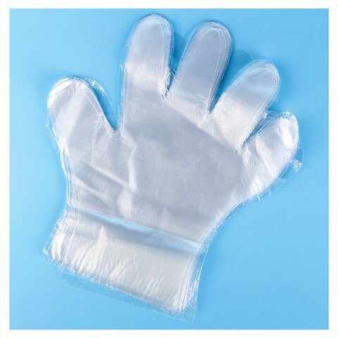 Перчатки полиэтиленовые одноразовые 50 пар (100шт), размер М (средний), 6 мкм (67133)