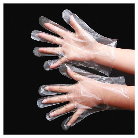 Перчатки полиэтиленовые одноразовые 50 пар (100шт), размер М (средний), 6 мкм (67133)