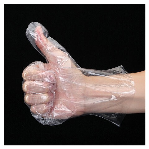 Перчатки полиэтиленовые одноразовые 50 пар (100шт), размер М (средний), 6 мкм (67133)