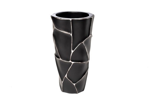 Кашпо d26*48см черное с серебром (TT-00006495)