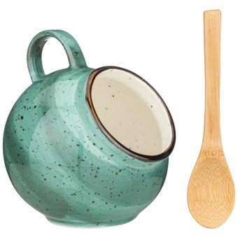 Солонка с ложкой bronco "nature" 9*10 см мятная Bronco (263-1136)