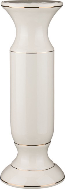 Колонна круглая гладкая  белая с золотом высота=65 см. Loucicentro Ceramica (742-285)