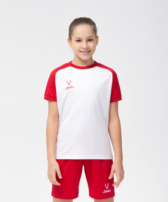 Футболка игровая JÖGEL CAMP Reglan Jersey, белый/красный, детский (702190)